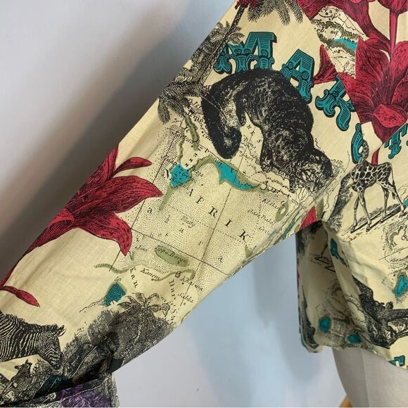 Vintage 80’s Art to Wear Novelty Print Button Front Top Size 24W Plus Size - Picture 3 of 11